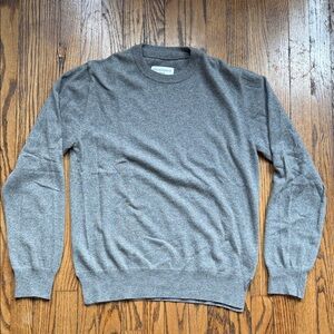 Officine Generale Gray Cashmere Crewneck Sweater